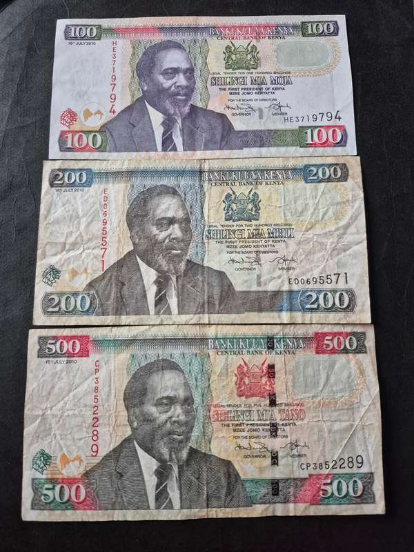 Kenya 100/200/500 Shilingi Notes 2010