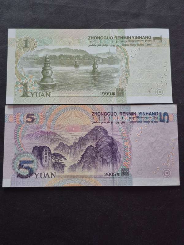 China One and Five Yuan (nice condition)