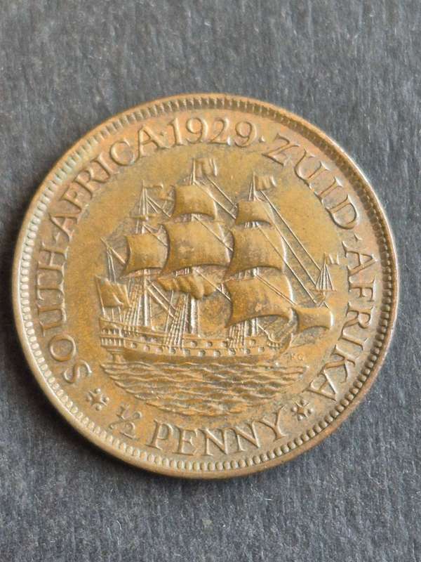 Union 1/2 Penny 1929 (excellent condition)
