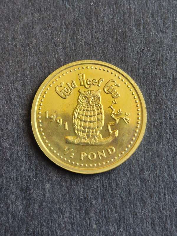 Gold Reef City 1/2 Pond Token 1991