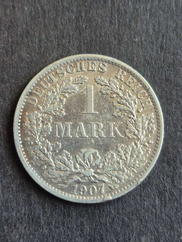 Deutsches Reich One Mark 1907 Silver