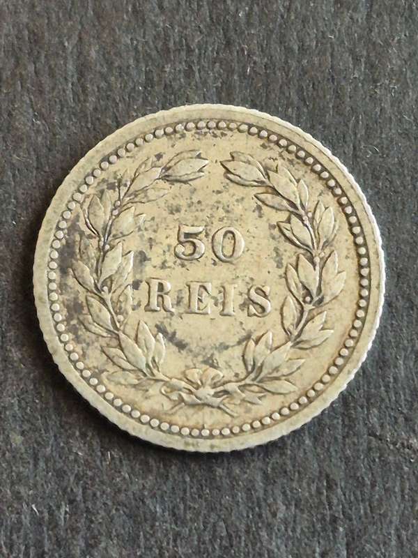 Portugal 50 Reis 1893 Silver