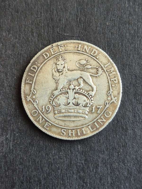 UK One Shilling 1917 Silver