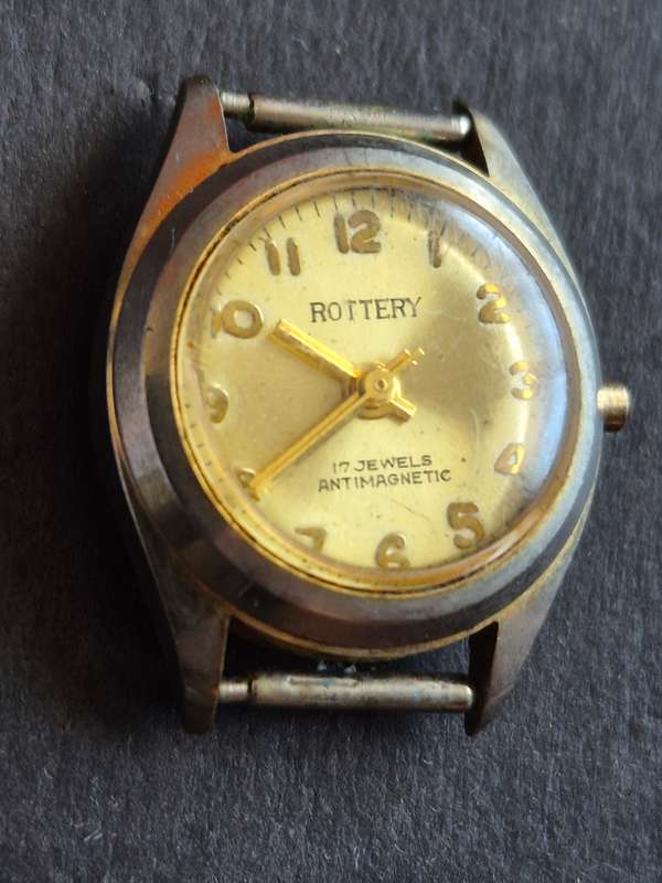 Vintage Ladies Rottery 17 Jewels Antimagnetic Wrist Watch (missing winder) not working