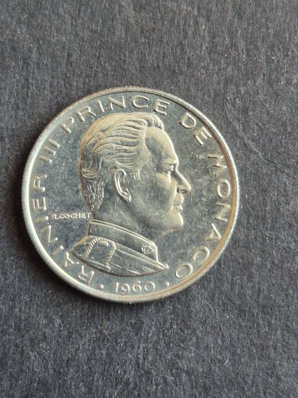 Monaco One Franc 1960 UNC (Prince Rainier III)