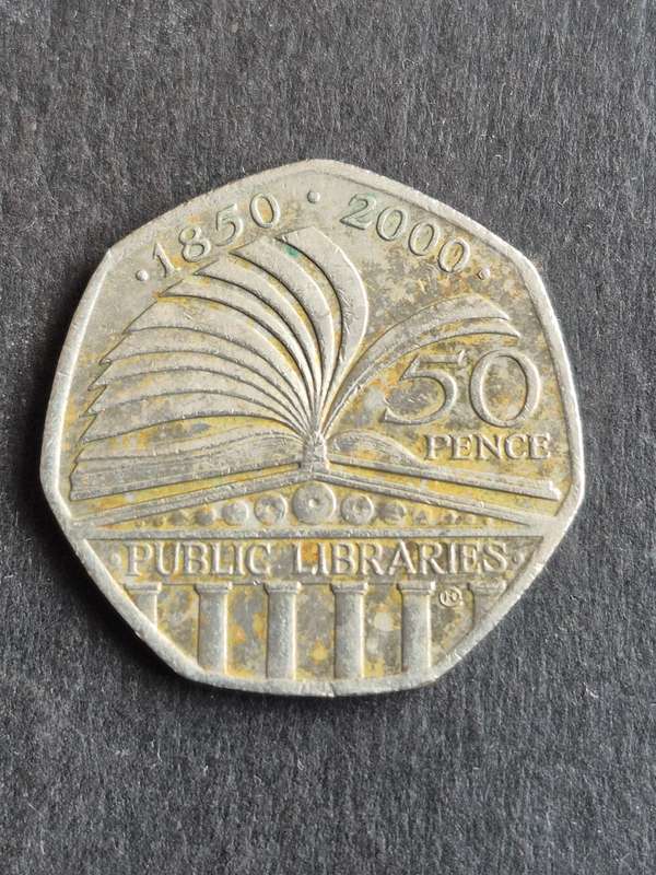 UK 50 Pence Commorative Public Libraries 2000