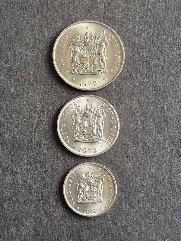 Republic 20/10/5 Cents 1972 UNC