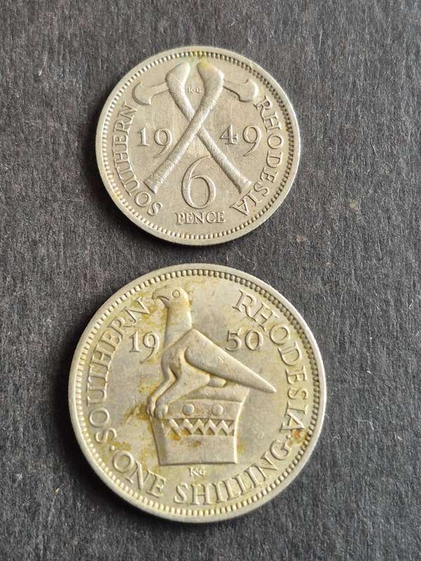 Southern Rhodesia Sixpence 1949/One Shilling 1950