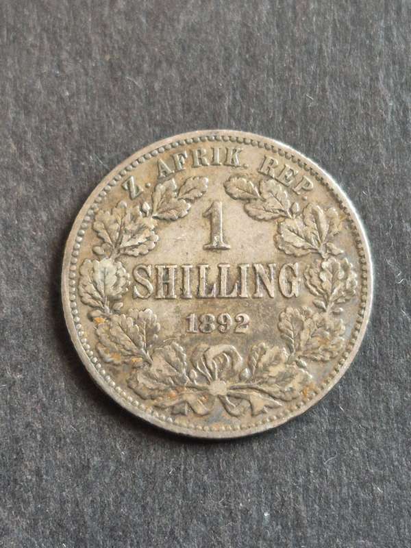 ZAR One Shilling 1892 Silver