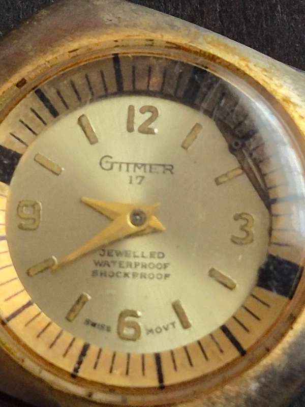 Vintage Gttmer 17 Jewelled Waterproof Shockproof Men's Wrist Watch (not working)