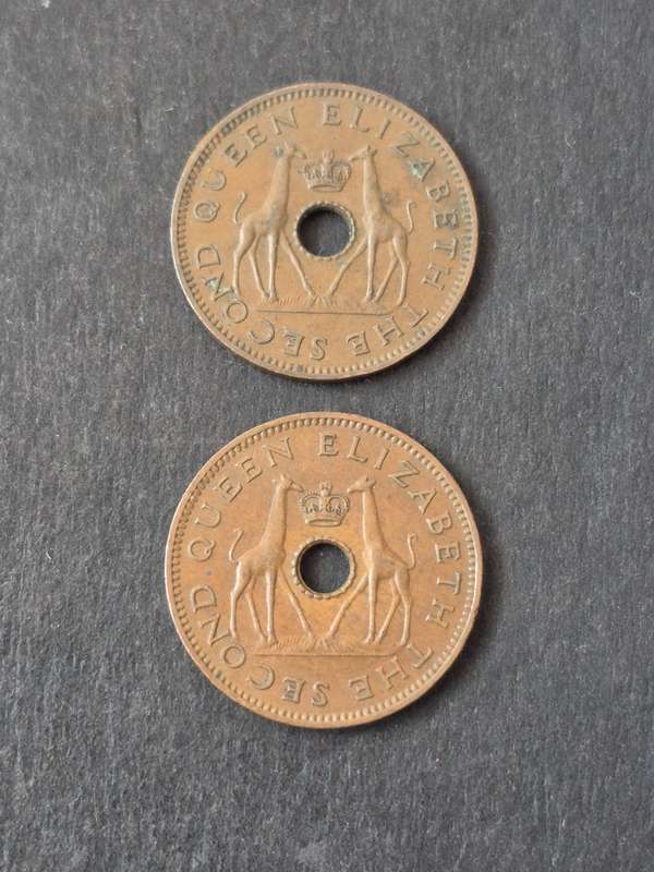 2 x Rhodesia and Nysaland 1/2 Pennies 1957/1964