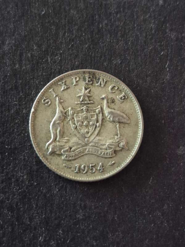 Australia Sixpence 1954 Silver