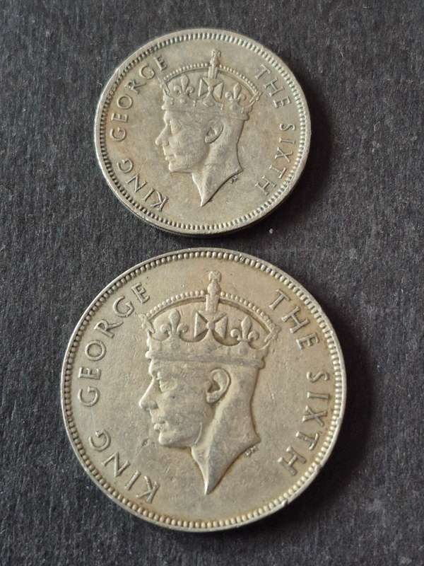 Mauritius 1/2 Rupee and One Rupee 1950