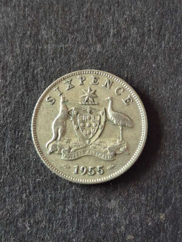 Australia Sixpence 1955