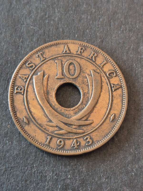 East Africa 10 Cents 1943
