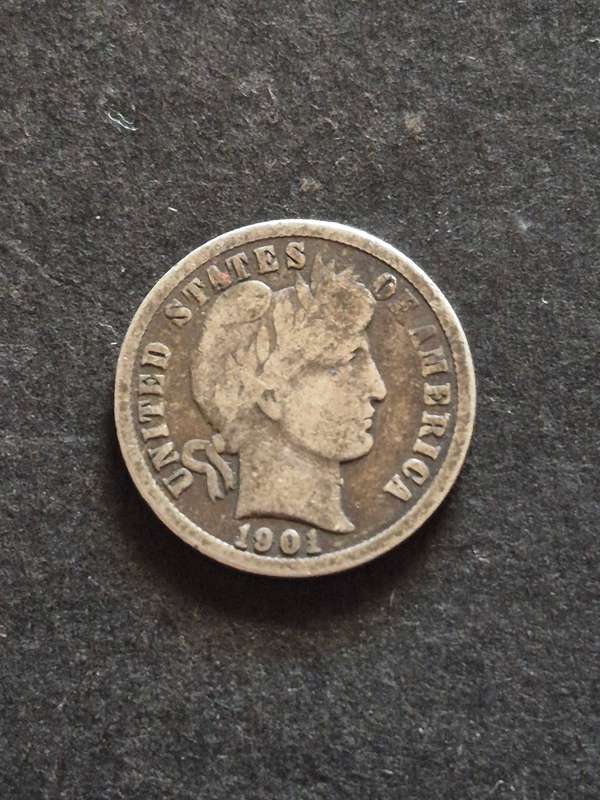 USA Barber Dime 1901 Silver