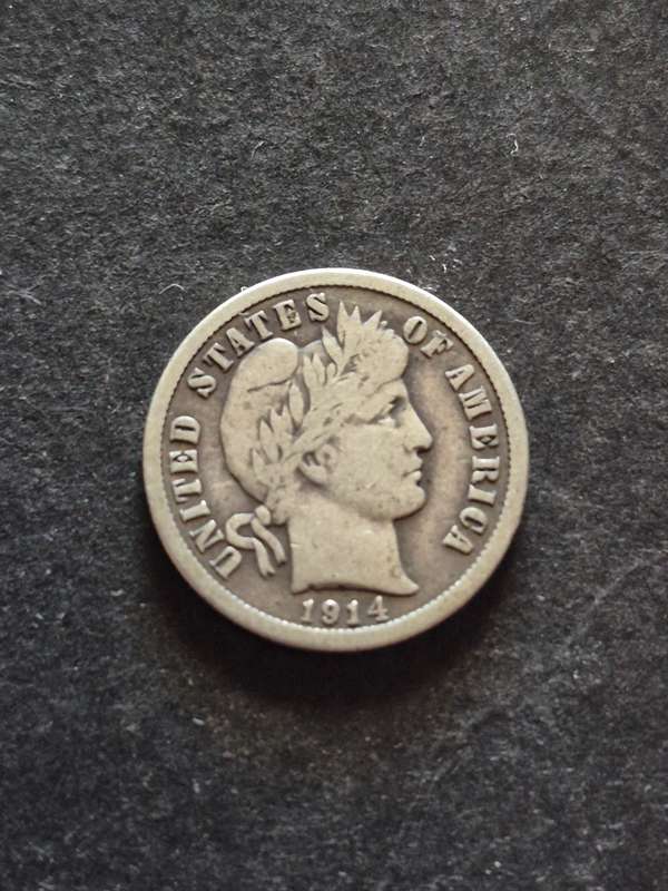 USA Barber Dime 1914 Silver