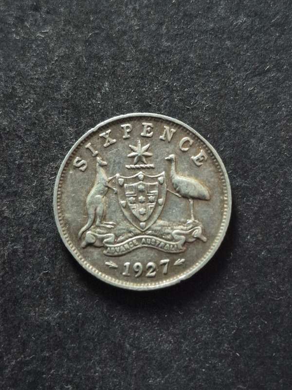 Australia Sixpence 1927 Silver