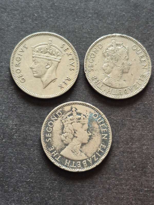 3 x East Africa 50 Cents 1948/1954/1955