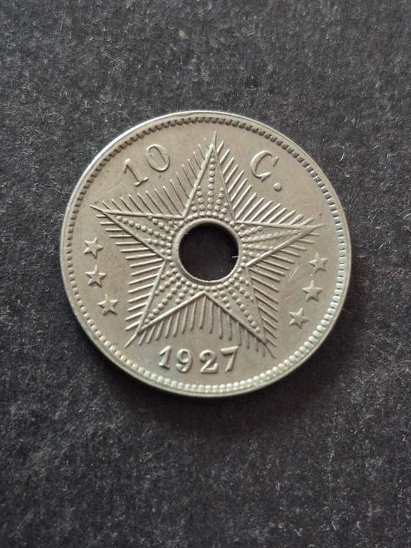 Belgium Congo 10 Centimes 1927 (excellent condition)