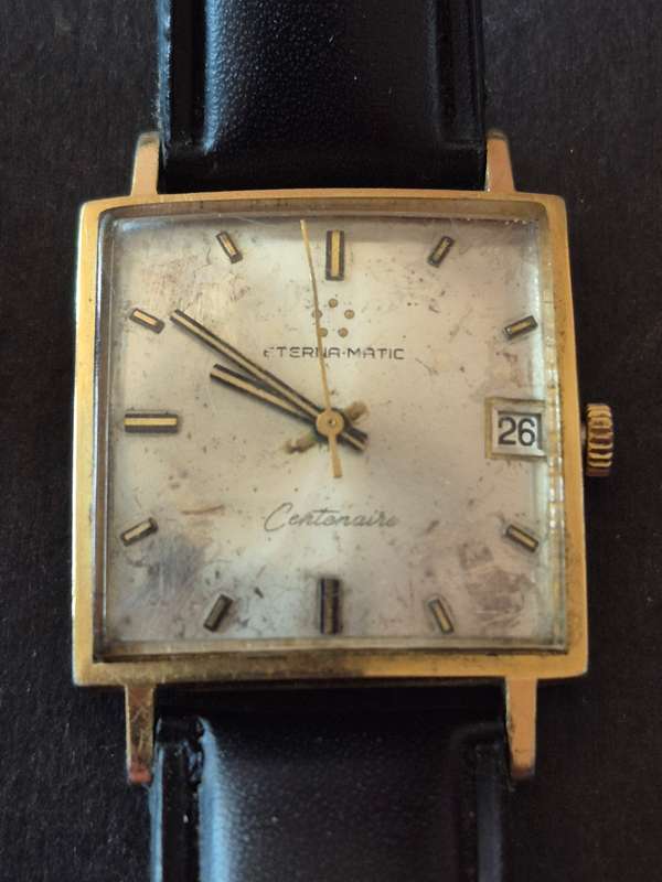 Eternamatic Centenaire no. 465 Mechanical 21 Rubies Wrist Watch (gold plated) runs - needs to be ser