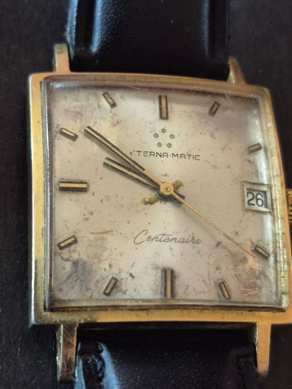 Eternamatic Centenaire no. 465 Mechanical 21 Rubies Wrist Watch (gold plated) runs - needs to be ser