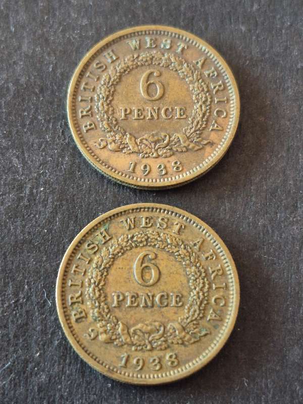 2 x British West Africa Sixpence 1938