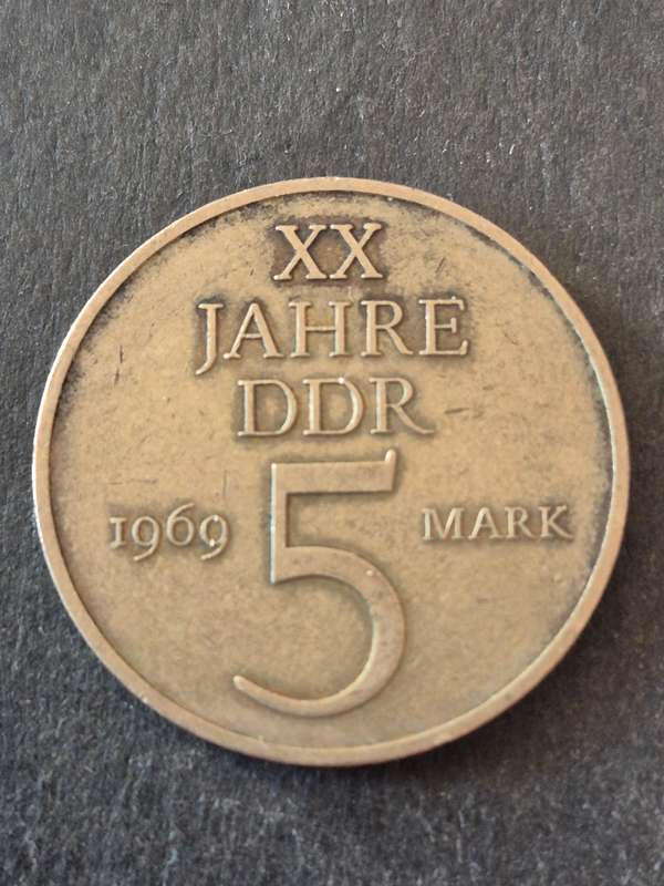 East Germany 5 Mark 1969 20th Anniversary (DDR)