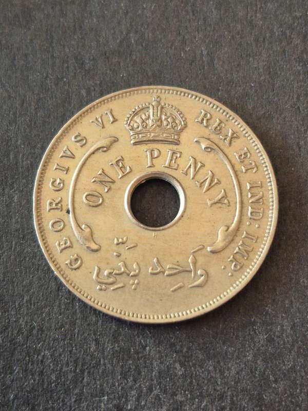British West Africa One Penny 1945 (nice condition)