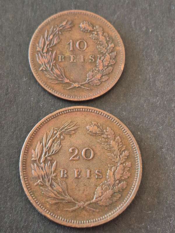 Portugal 10 Reis and 20 Reis 1892 (nice condition)