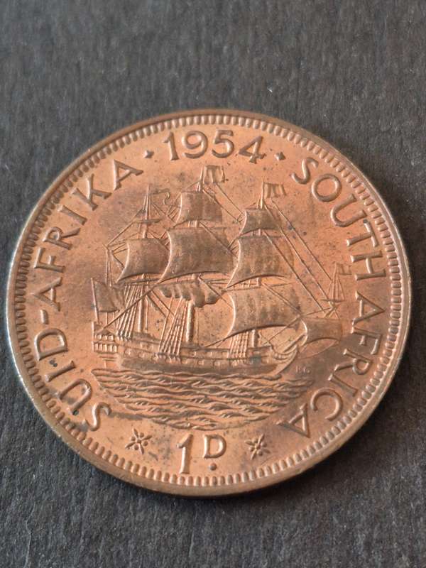 Union One Penny 1954 (excellent condition)