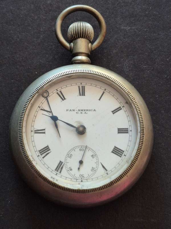 Pan America Pocket Watch- original glass (not working)