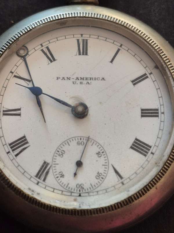 Pan America Pocket Watch- original glass (not working)