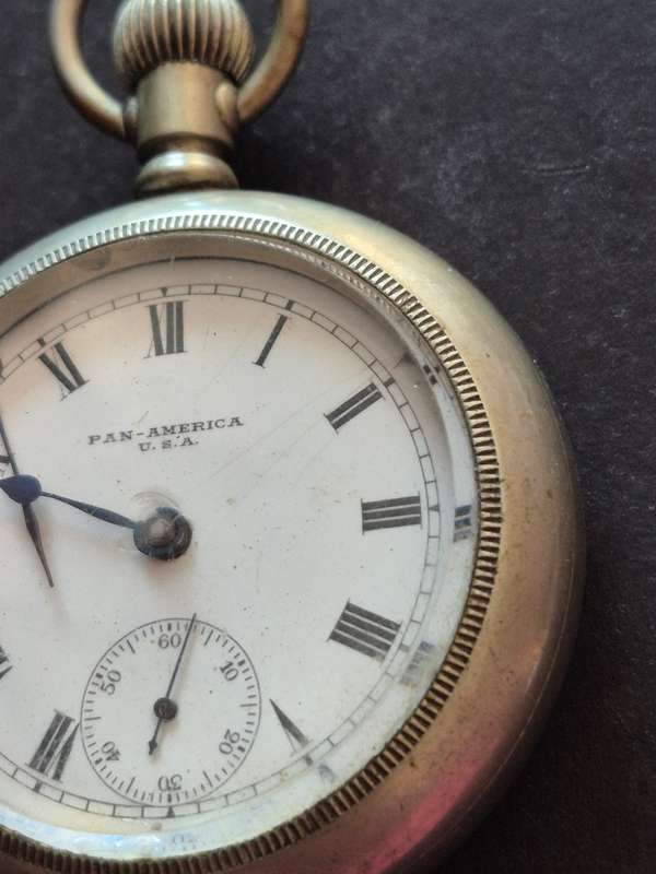Pan America Pocket Watch- original glass (not working)