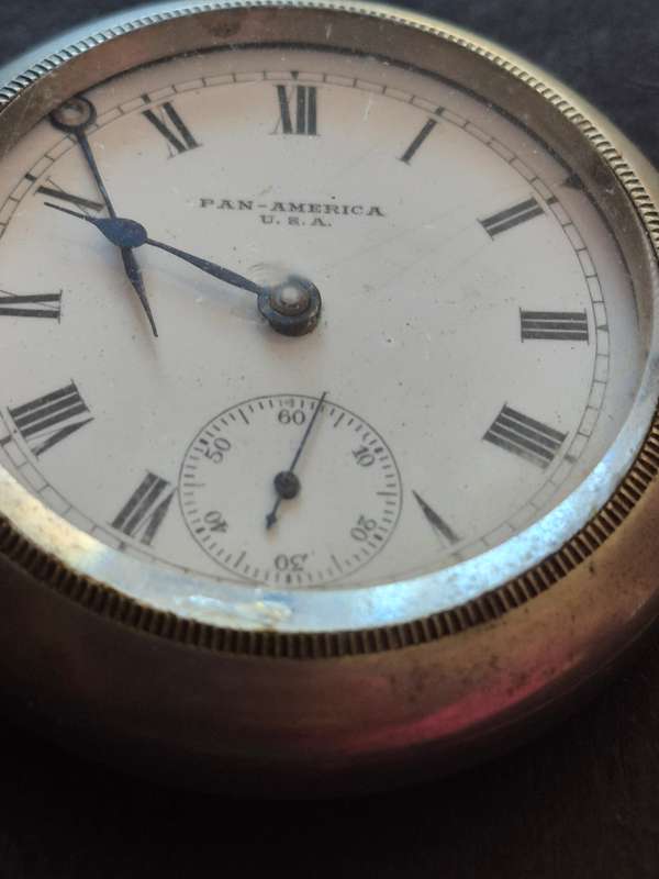 Pan America Pocket Watch- original glass (not working)