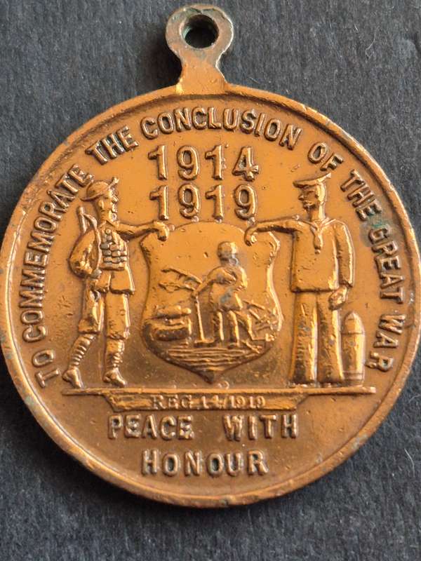 WW1 SA Medal to Commemorate the Conclusion of the Great War/Peace with Honour 28 June 1919