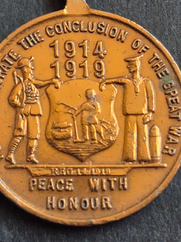 WW1 SA Medal to Commemorate the Conclusion of the Great War/Peace with Honour 28 June 1919