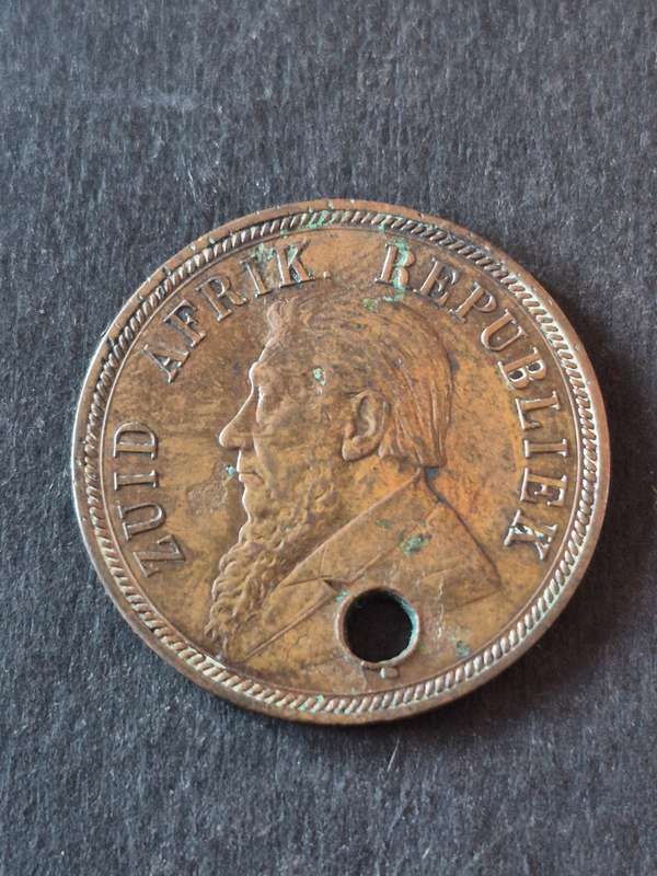 ZAR Penny 1892 (hole on coin)