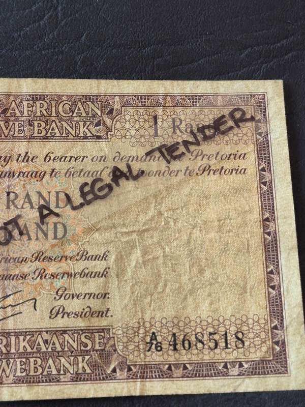 G Rissik One Rand 1st issue 1962