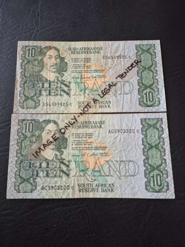 2 x SA Ten Rand CL Stals and GPC De Kock