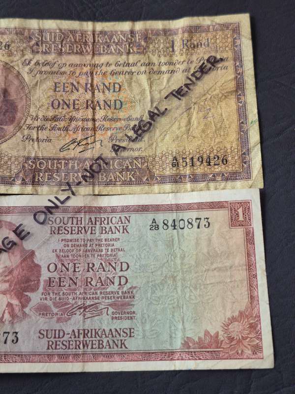 G Rissik One Rand 1st issue 1962 and 2nd issue 1966