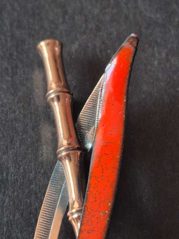 Matisse Ranoir Copper Enamel Bamboo Brooch Pin
