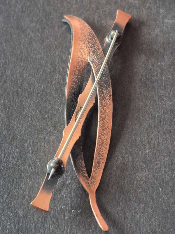 Matisse Ranoir Copper Enamel Bamboo Brooch Pin