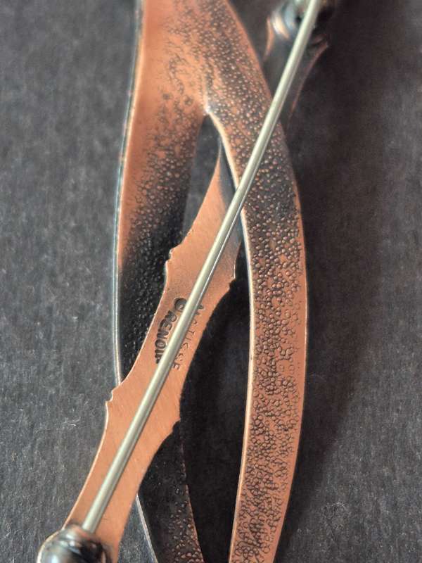 Matisse Ranoir Copper Enamel Bamboo Brooch Pin