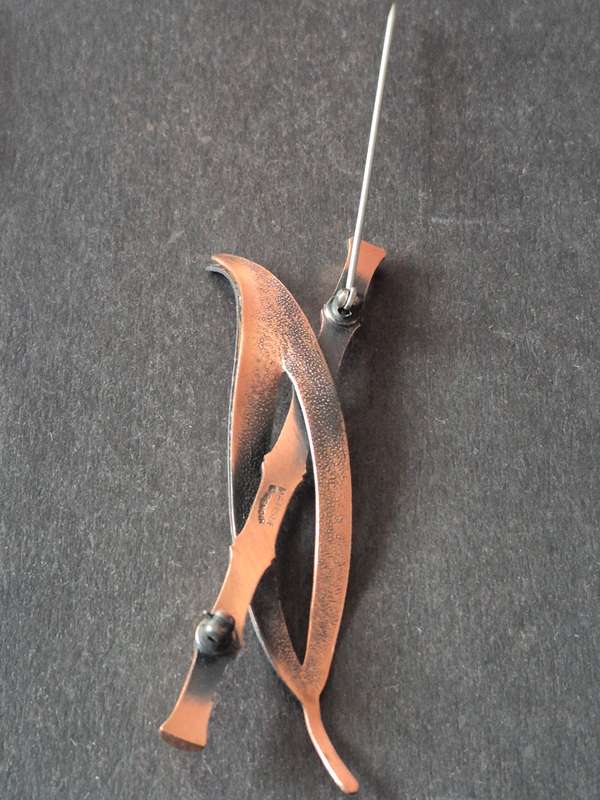 Matisse Ranoir Copper Enamel Bamboo Brooch Pin