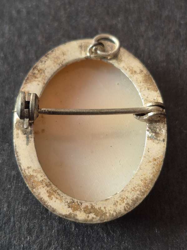Vintage Carved Shell Cameo Brooch