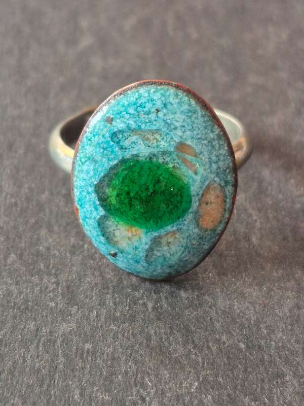 Vintage Enamel Adjutable Ring
