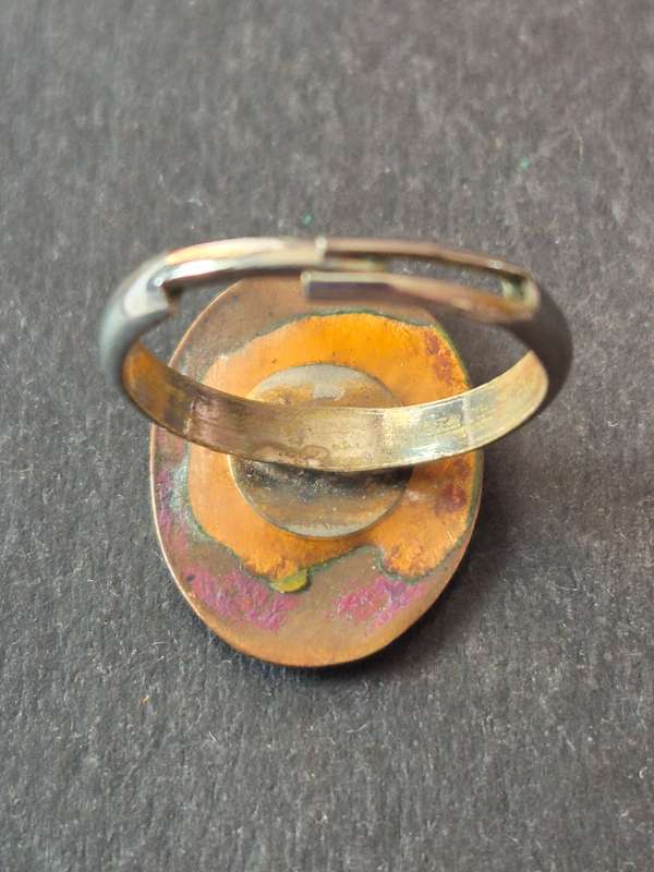Vintage Enamel Adjutable Ring