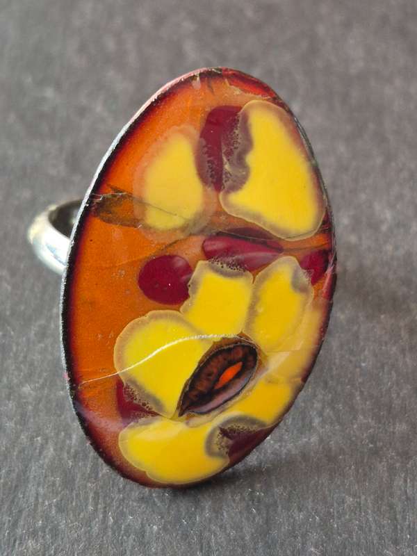 Vintage Enamel Adjutable Ring