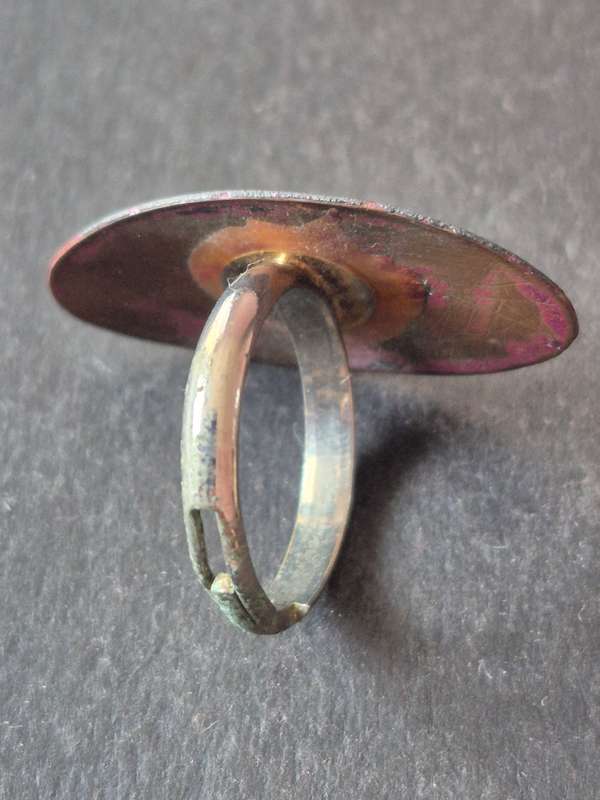 Vintage Enamel Adjutable Ring